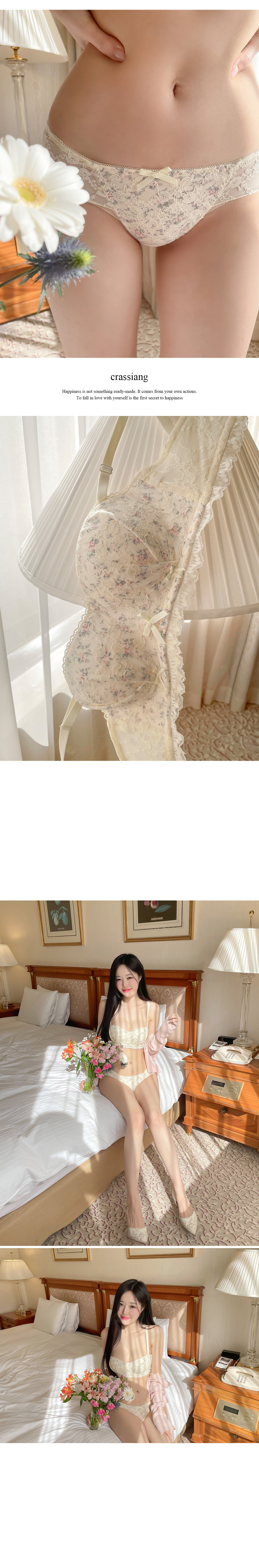 [3cm 볼륨업]들뜸없는 러블리 스프링 플라워 청순섹시 볼륨브라세트 상세 이미지 4