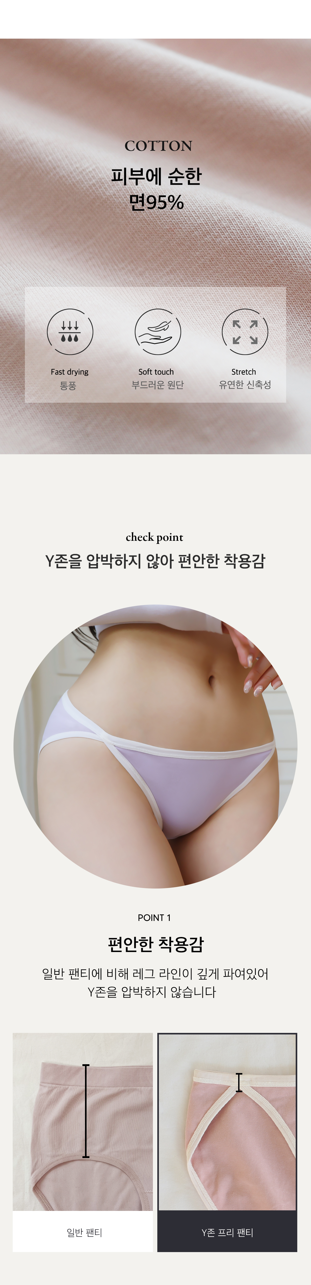 순면보송 임파선팬티 편한 삼각 요일팬티 상세 이미지 6