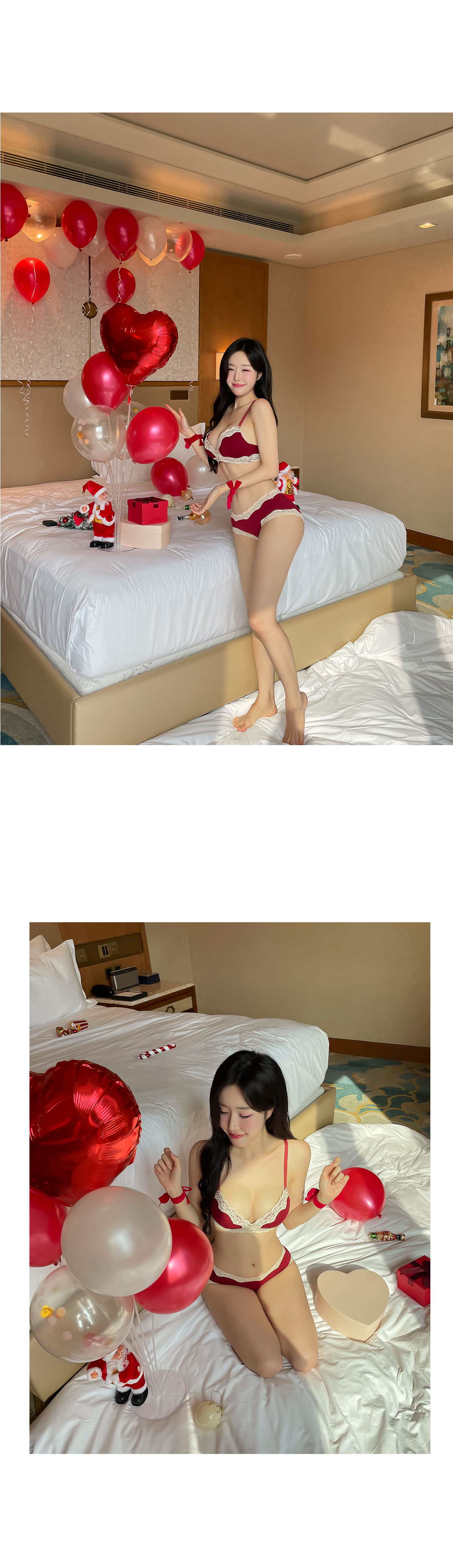 [자체제작/3cm볼륨] 밀크뽕 폭신한 로맨틱 밀크브라세트 레이스 코튼 노와이어 볼륨브라 상세 이미지 7