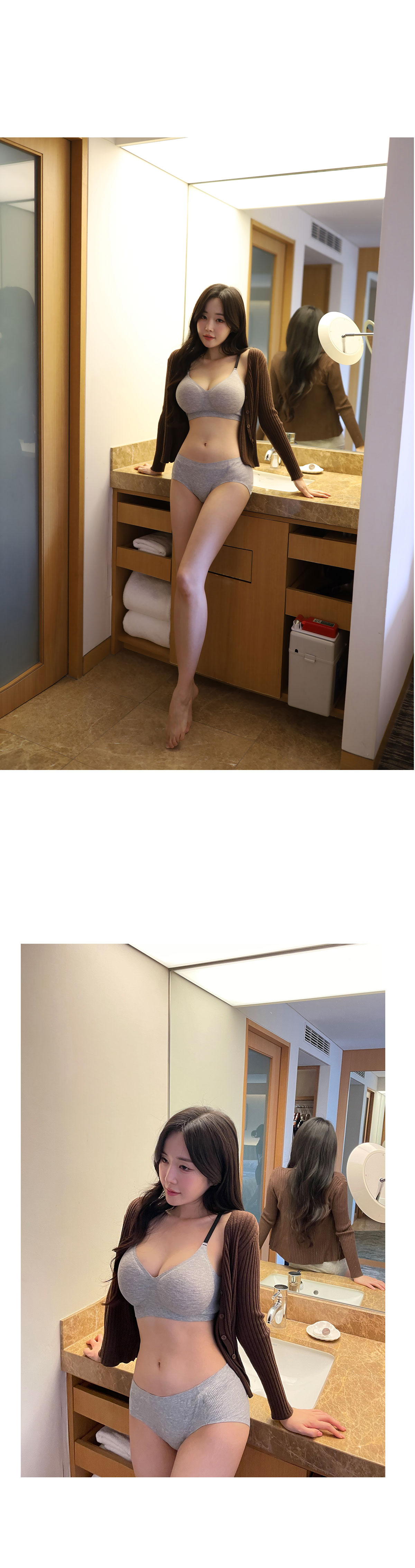 [자체제작]3cm 리얼컴포트 볼륨브라 끈버전 골지타입 심리스 브라탑 노와이어브라 상세 이미지 4
